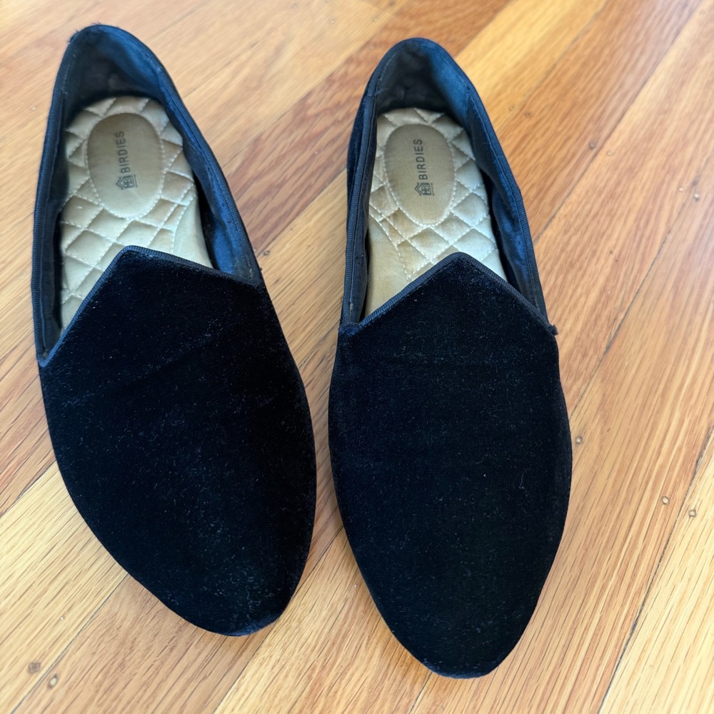 Birdies Heron Velvet Loafers - Black